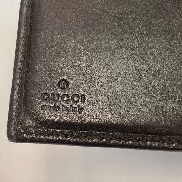 🦋 Authentic Gucci🦋Brown and Tan Logo Wallet Signature Canvas UNISEX Double EUC - Picture 4 of 12